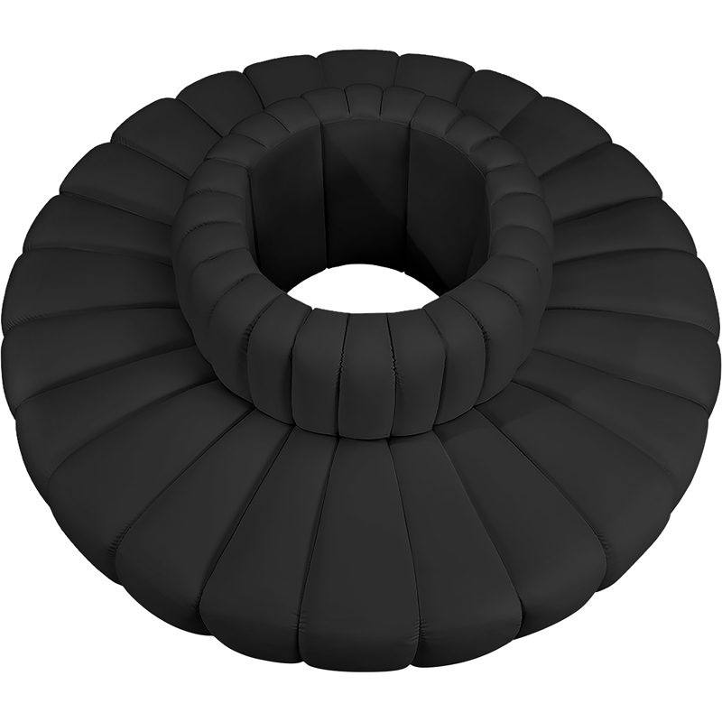 Meridian Furniture Arc Black Vegan Leather Modular Sectional