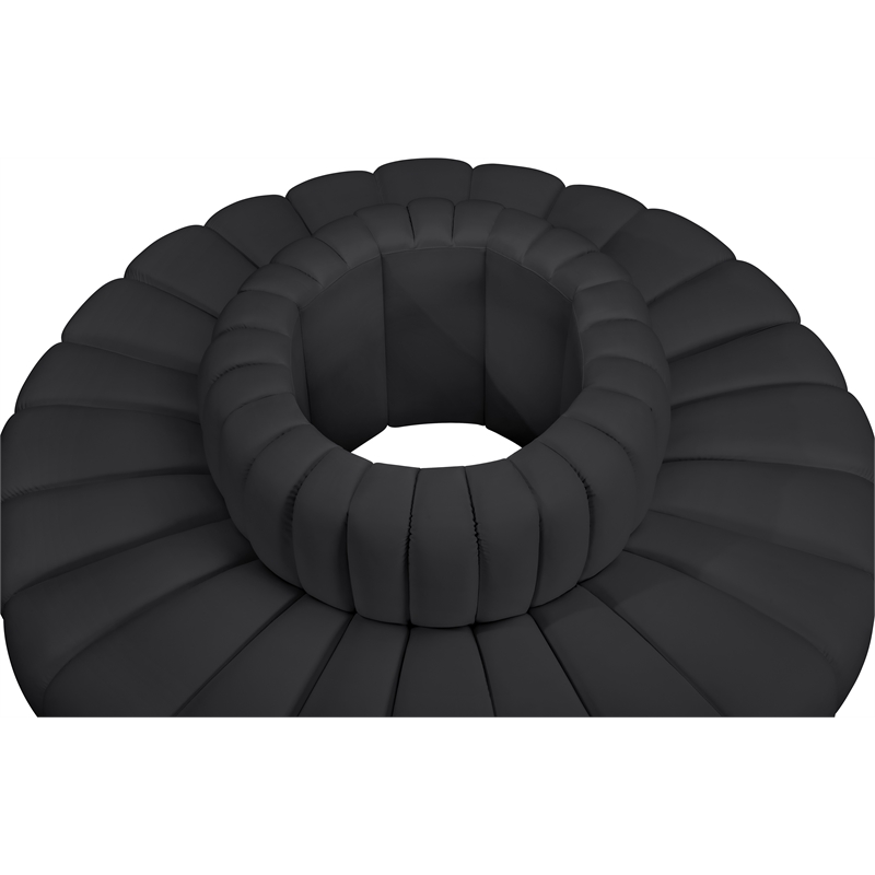 Meridian Furniture Arc Black Vegan Leather Modular Sectional