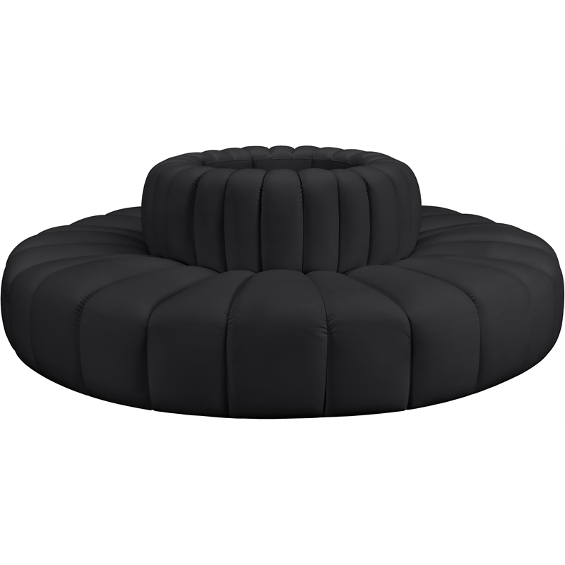 Meridian Furniture Arc Black Vegan Leather Modular Sectional