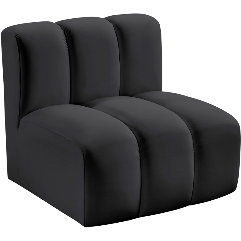 Meridian Furniture Arc Black Vegan Leather Straight Chair