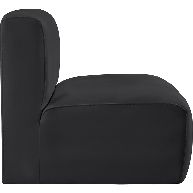 Meridian Furniture Arc Black Vegan Leather Straight Chair