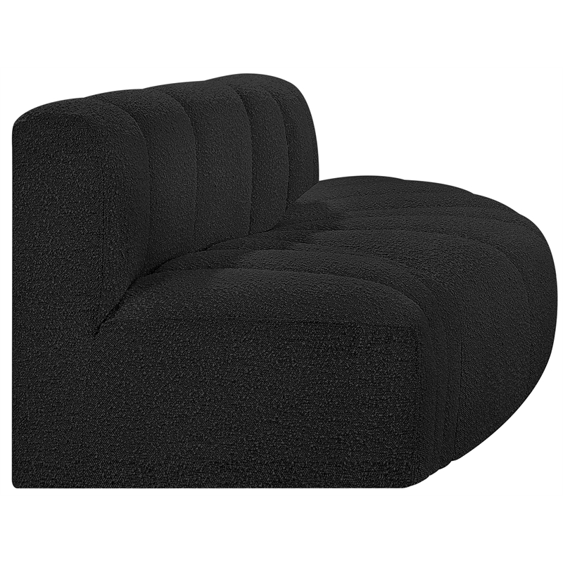 Meridian Furniture Arc Black Boucle Fabric Modular Sectional