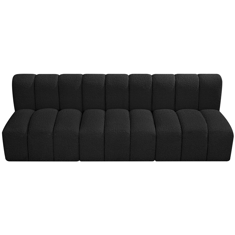 Meridian Furniture Arc Black Boucle Fabric Modular Sectional