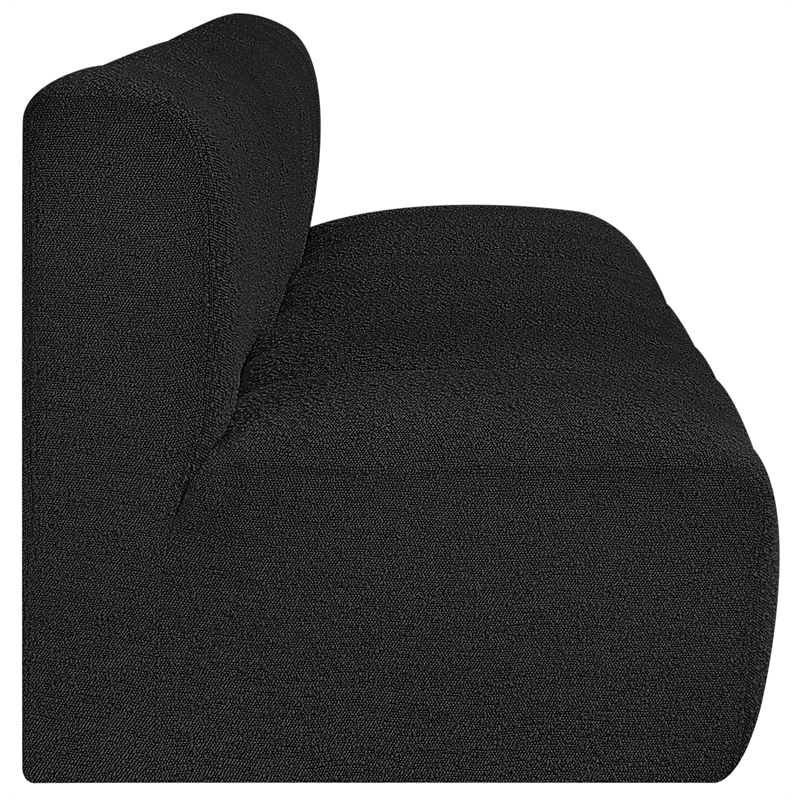 Meridian Furniture Arc Black Boucle Fabric Modular Sectional