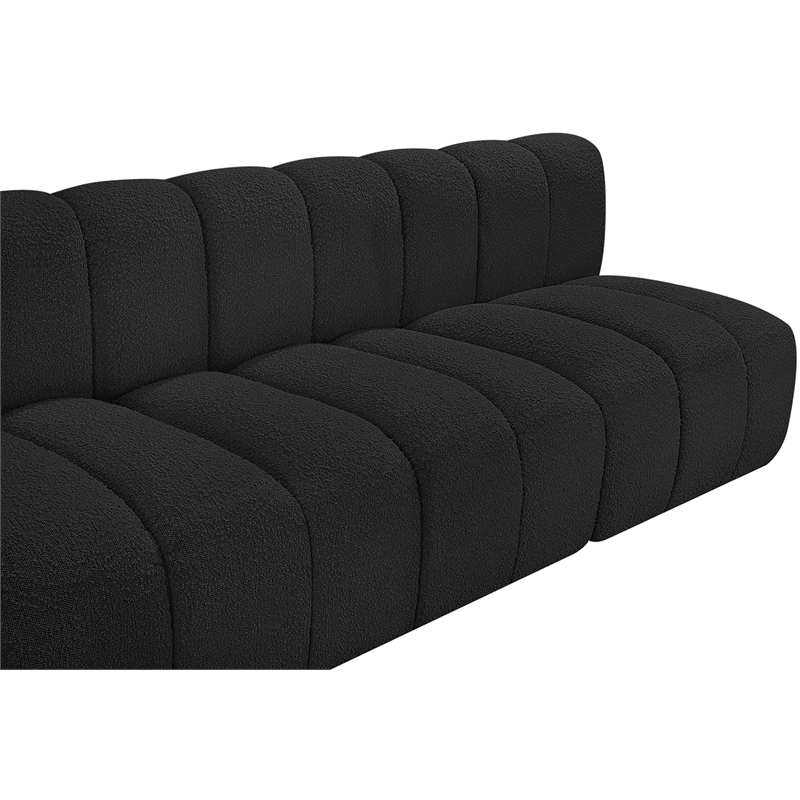 Meridian Furniture Arc Black Boucle Fabric Modular Sectional