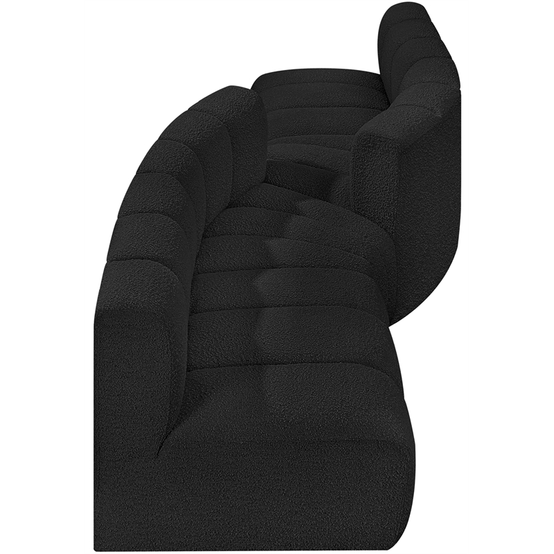 Meridian Furniture Arc Black Boucle Fabric Modular Sectional