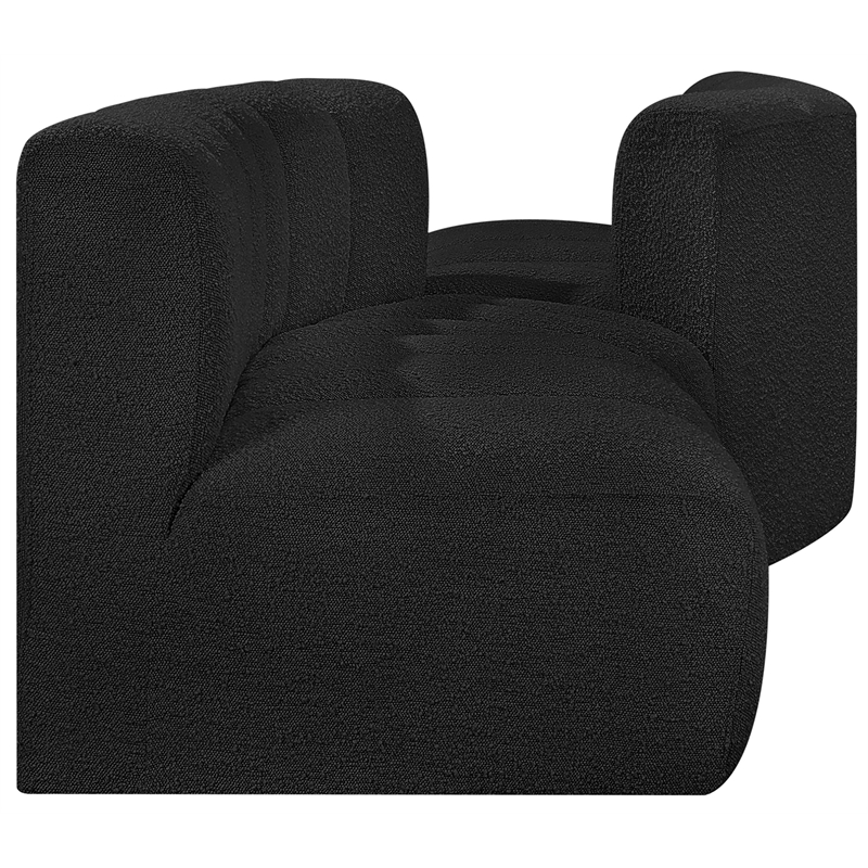 Meridian Furniture Arc Black Boucle Fabric Modular Sectional