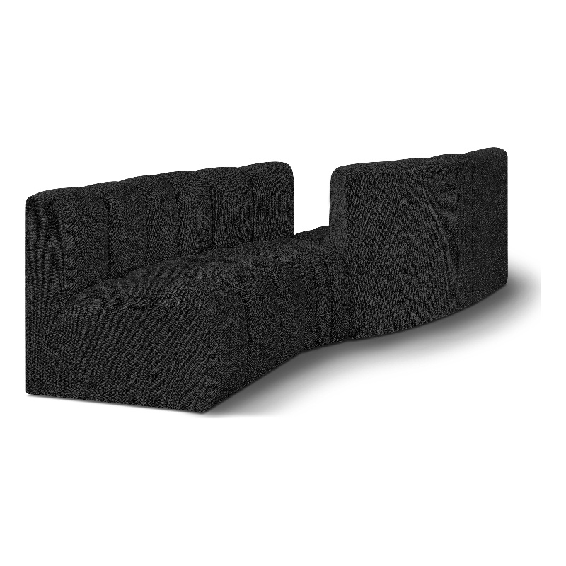 Meridian Furniture Arc Black Boucle Fabric Modular Sectional