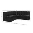 Meridian Furniture Arc Black Boucle Fabric Modular Sectional