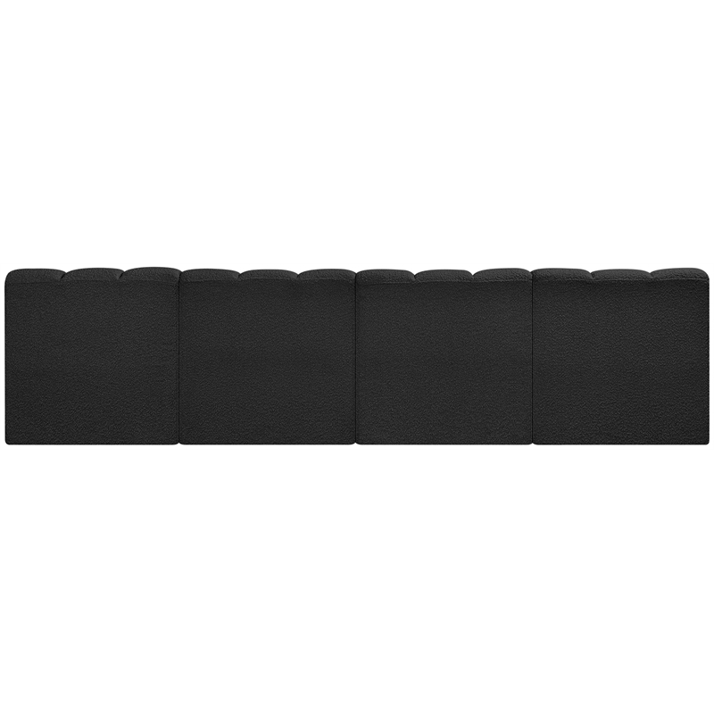 Meridian Furniture Arc Black Boucle Fabric Modular Sectional