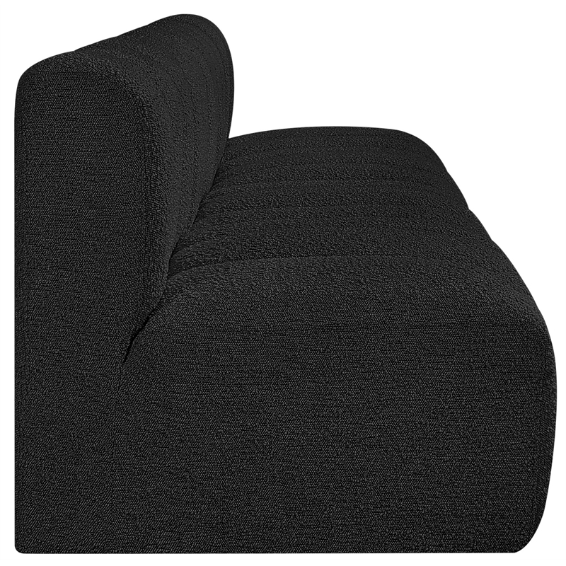 Meridian Furniture Arc Black Boucle Fabric Modular Sectional