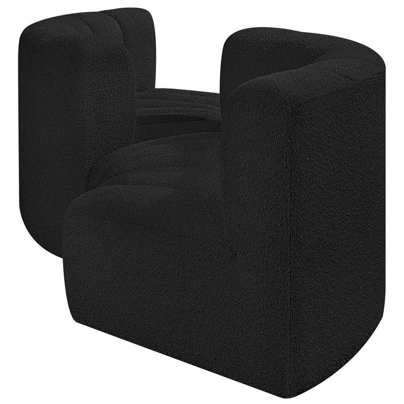 Meridian Furniture Arc Black Boucle Fabric Modular Sectional