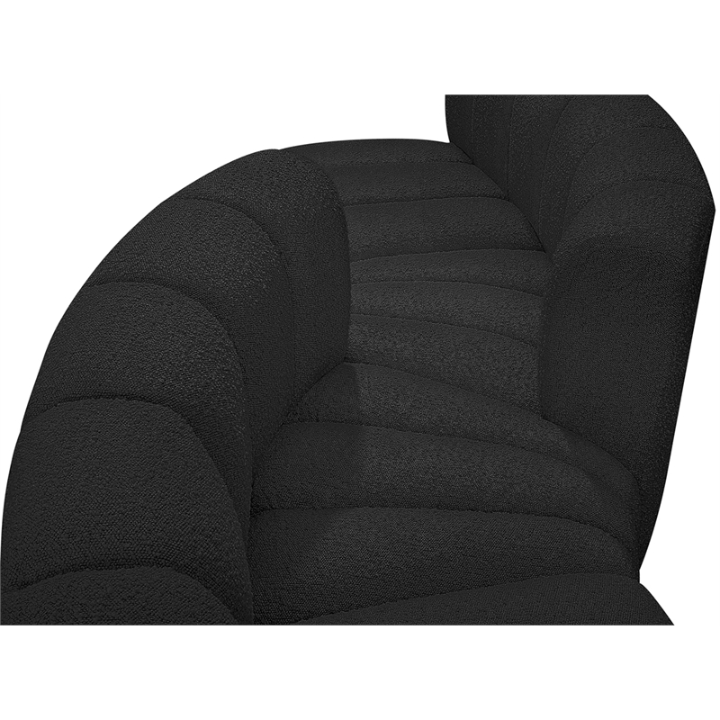 Meridian Furniture Arc Black Boucle Fabric Modular Sectional