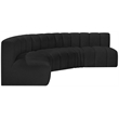 Meridian Furniture Arc Black Boucle Fabric Modular Sectional