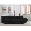 Meridian Furniture Arc Black Boucle Fabric Modular Sectional