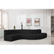 Meridian Furniture Arc Black Boucle Fabric Modular Sectional