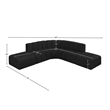 Meridian Furniture Arc Black Boucle Fabric Modular Sectional