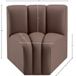 Meridian Furniture Arc Brown Vegan Leather Curved Corner