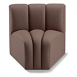 Meridian Furniture Arc Brown Vegan Leather Curved Corner