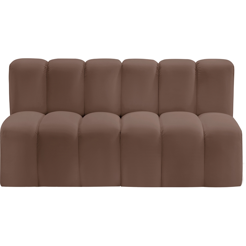 Meridian Furniture Arc Brown Vegan Leather Modular Sectional