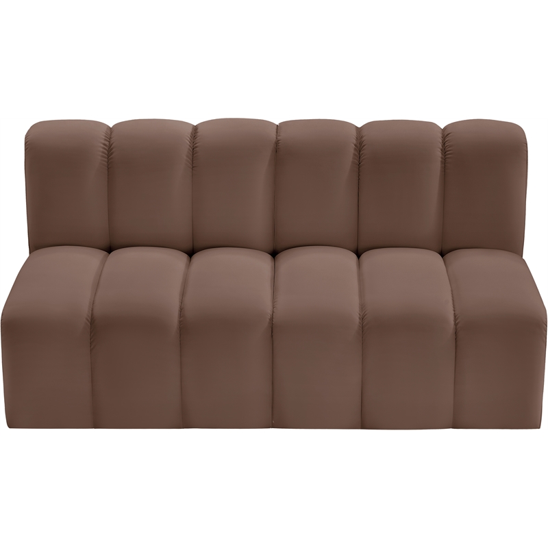Meridian Furniture Arc Brown Vegan Leather Modular Sectional
