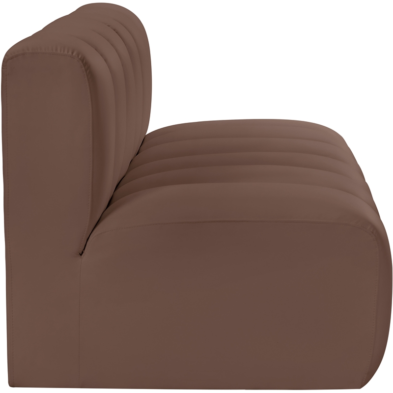 Meridian Furniture Arc Brown Vegan Leather Modular Sectional