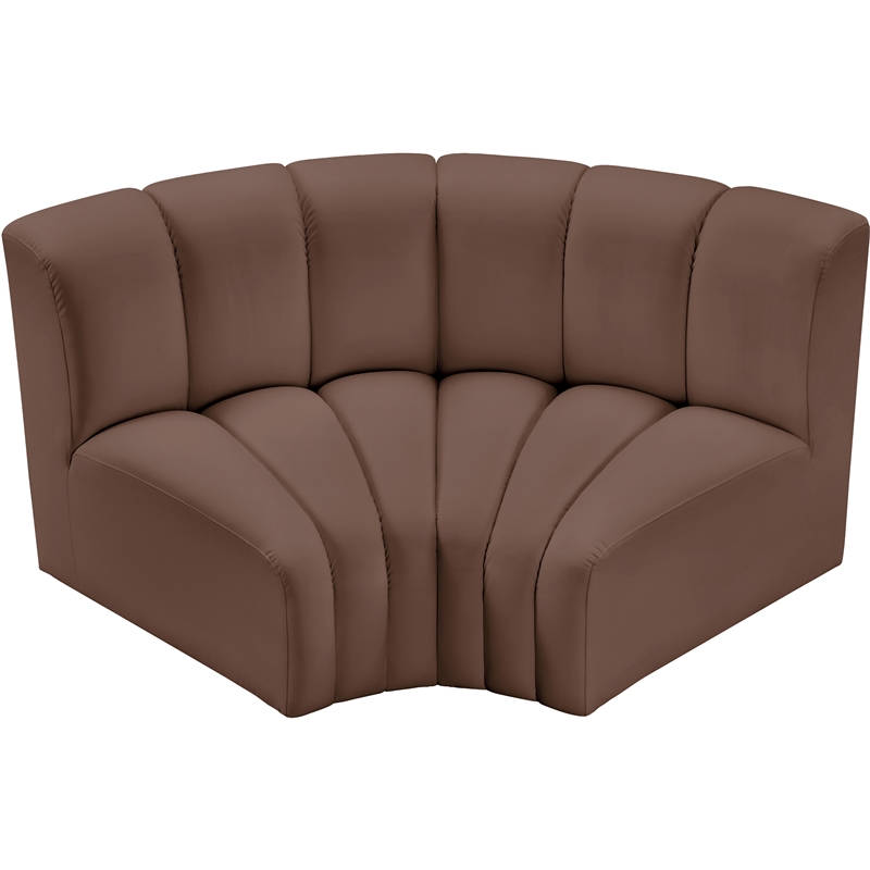 Meridian Furniture Arc Brown Vegan Leather Modular Sectional