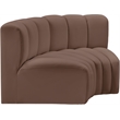 Meridian Furniture Arc Brown Vegan Leather Modular Sectional