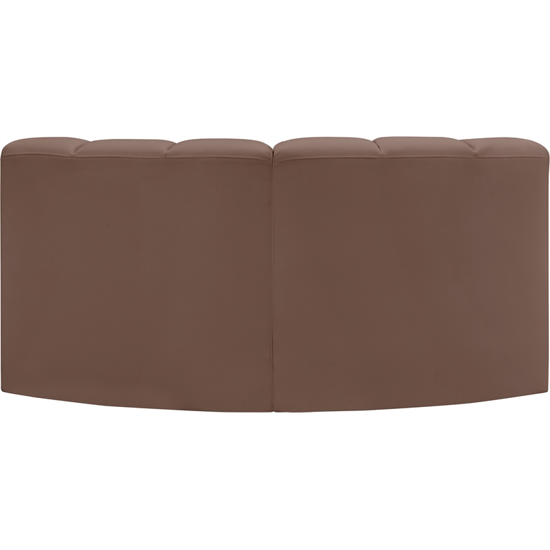 Meridian Furniture Arc Brown Vegan Leather Modular Sectional