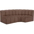 Meridian Furniture Arc Brown Vegan Leather Modular Sectional