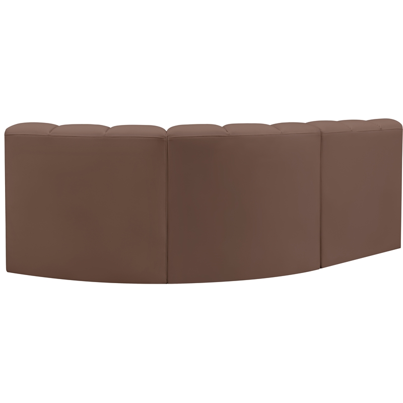 Meridian Furniture Arc Brown Vegan Leather Modular Sectional
