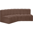 Meridian Furniture Arc Brown Vegan Leather Modular Sectional