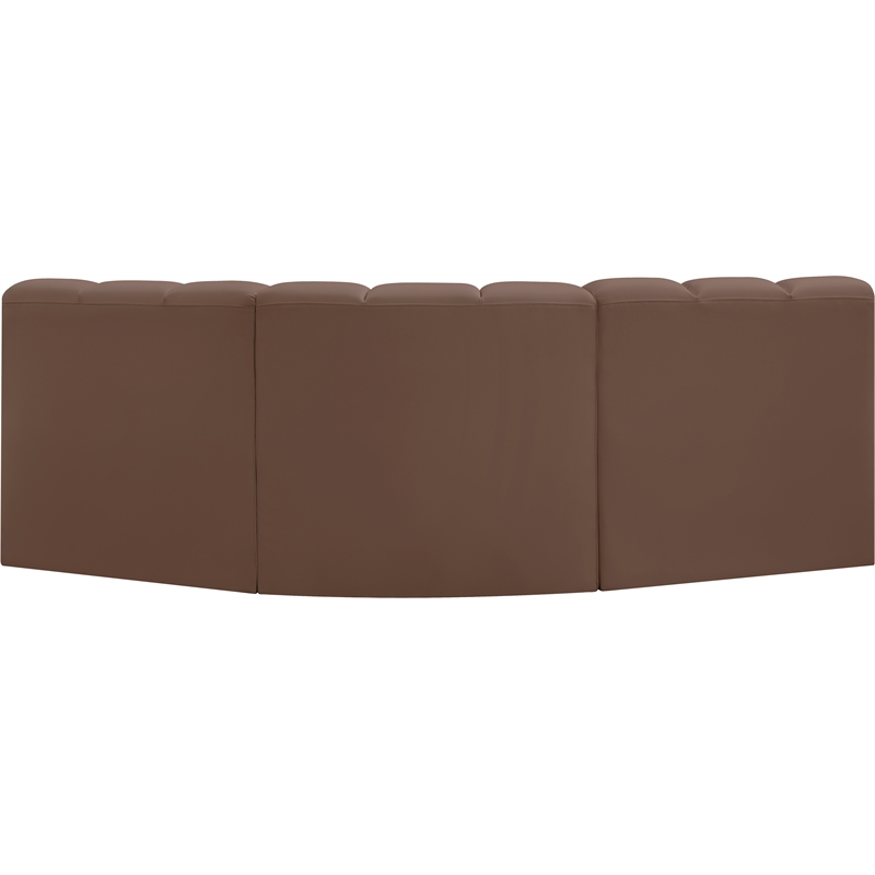 Meridian Furniture Arc Brown Vegan Leather Modular Sectional