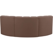Meridian Furniture Arc Brown Vegan Leather Modular Sectional