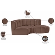 Meridian Furniture Arc Brown Vegan Leather Modular Sectional