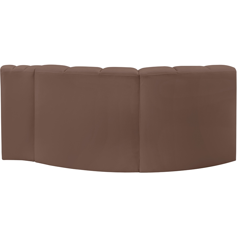 Meridian Furniture Arc Brown Vegan Leather Modular Sectional