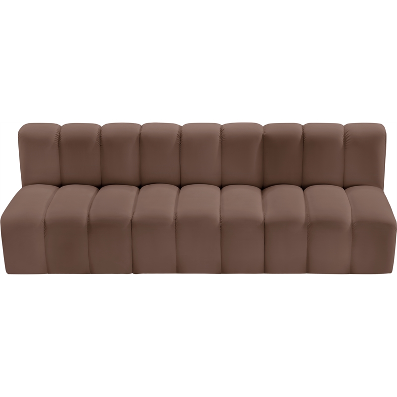 Meridian Furniture Arc Brown Vegan Leather Modular Sectional