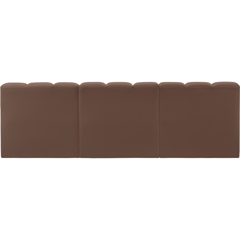 Meridian Furniture Arc Brown Vegan Leather Modular Sectional