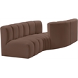 Meridian Furniture Arc Brown Vegan Leather Modular Sectional