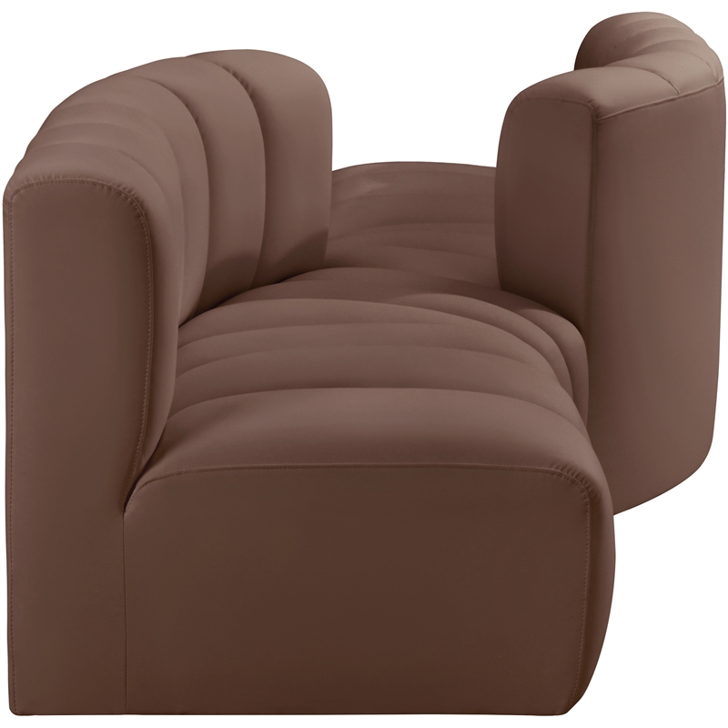 Meridian Furniture Arc Brown Vegan Leather Modular Sectional