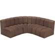 Meridian Furniture Arc Brown Vegan Leather Modular Sectional