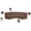 Meridian Furniture Arc Brown Vegan Leather Modular Sectional