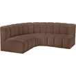 Meridian Furniture Arc Brown Vegan Leather Modular Sectional