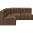 Meridian Furniture Arc Brown Vegan Leather Modular Sectional