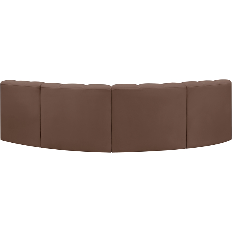 Meridian Furniture Arc Brown Vegan Leather Modular Sectional