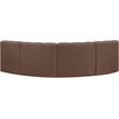 Meridian Furniture Arc Brown Vegan Leather Modular Sectional