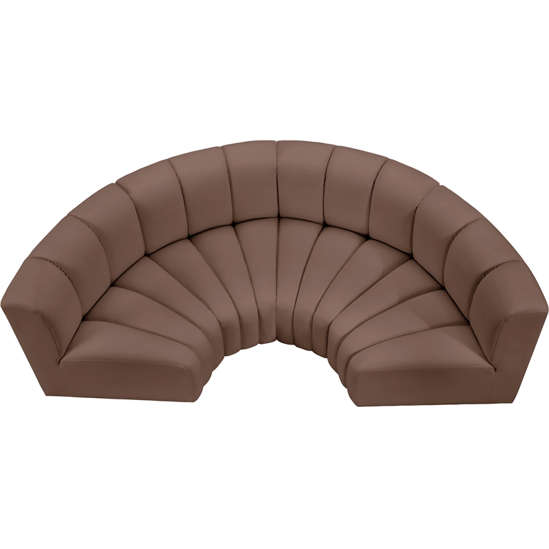 Meridian Furniture Arc Brown Vegan Leather Modular Sectional