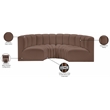 Meridian Furniture Arc Brown Vegan Leather Modular Sectional