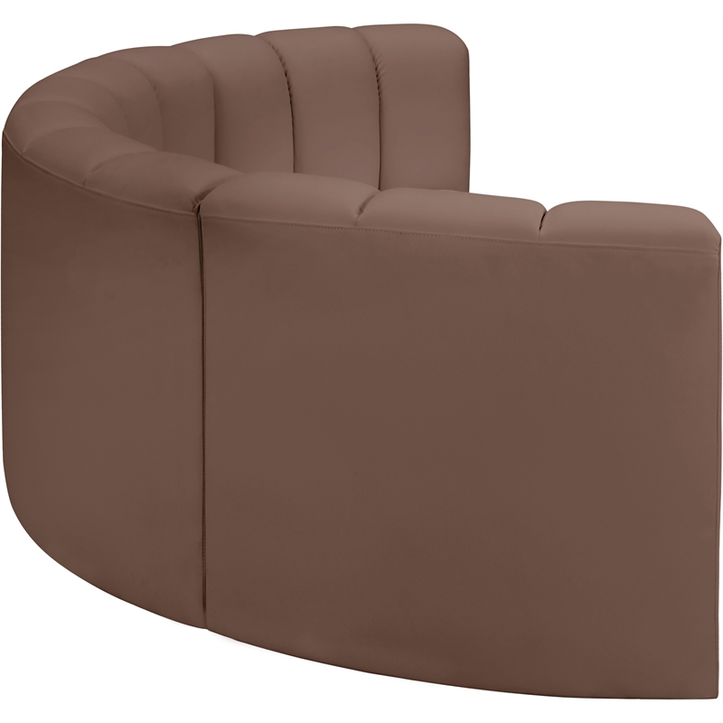 Meridian Furniture Arc Brown Vegan Leather Modular Sectional