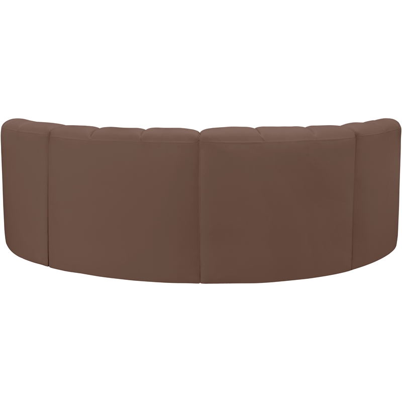 Meridian Furniture Arc Brown Vegan Leather Modular Sectional